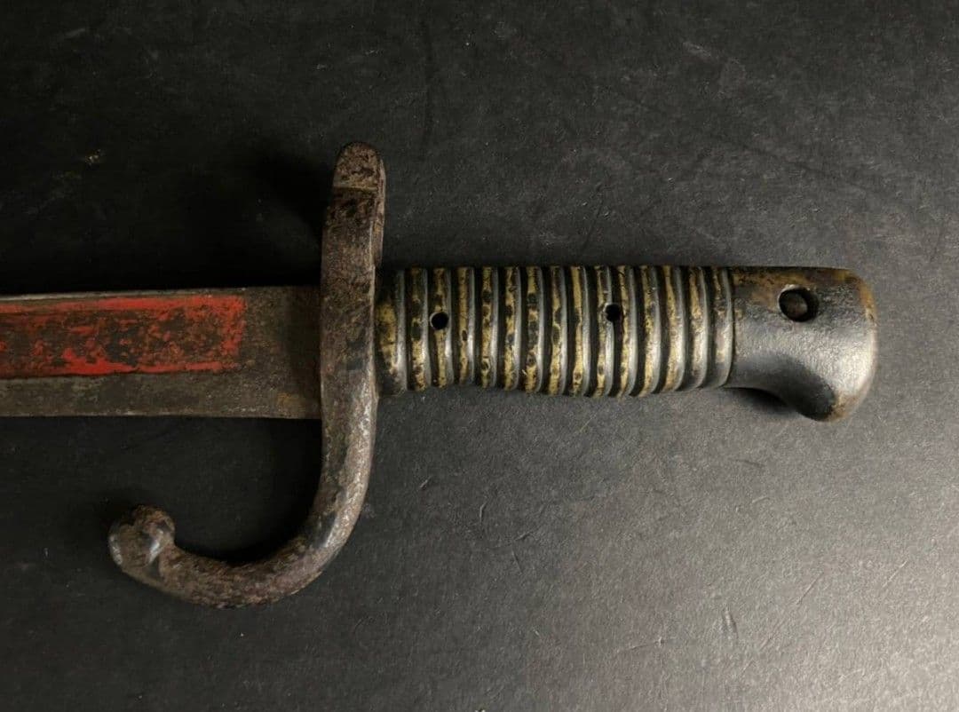 幕末〜明治】シャスポー銃剣 帝国陸軍 軍刀（模造刃朱塗り）革鞘軍刀拵