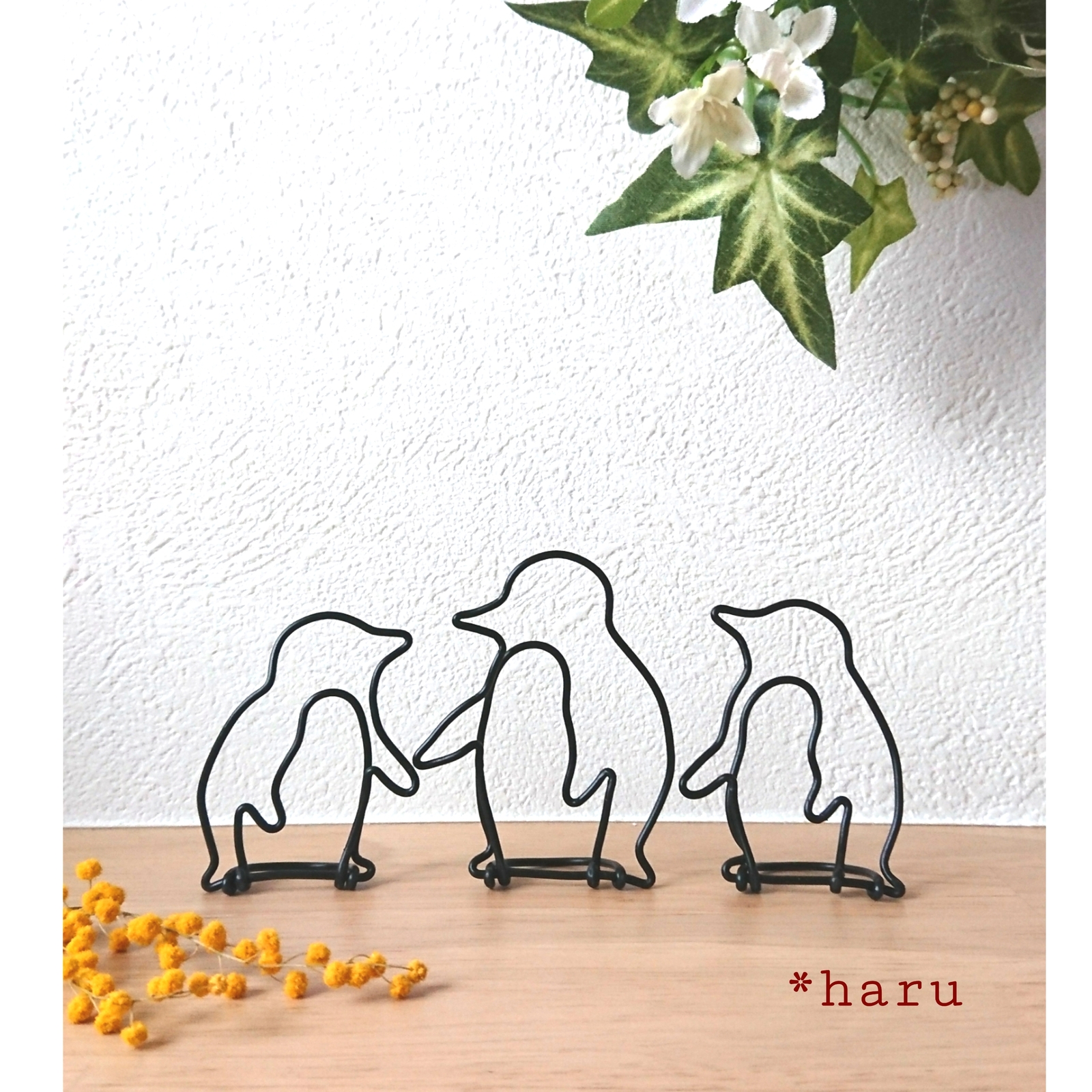 ねこ メモクリップ 針金アート ワイヤーアート フック - *haru's art
