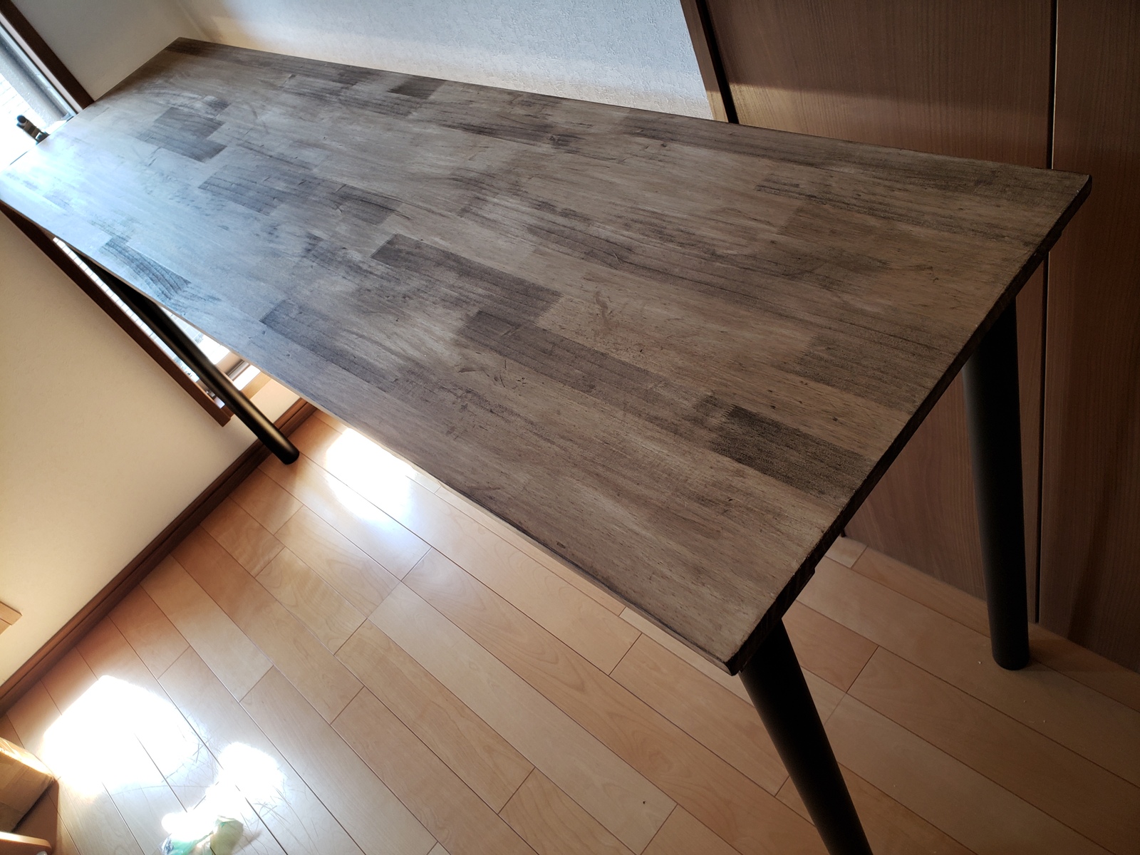 180✕45 ロングカウンターテーブル 無垢材 ウォールナット ワックス