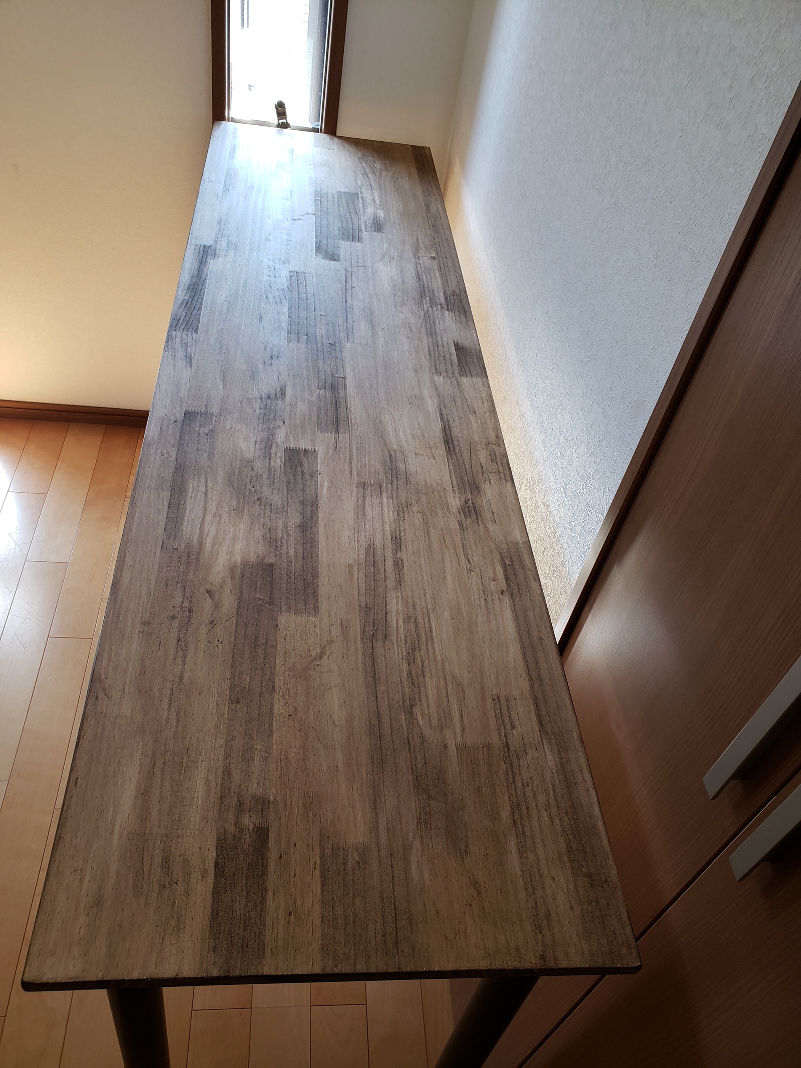 180✕45 ロングカウンターテーブル 無垢材 ウォールナット ワックス