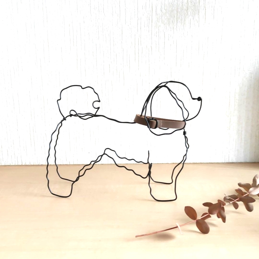 犬 シーズー ワイヤークラフト ワイヤーアート - たゆとう.wire