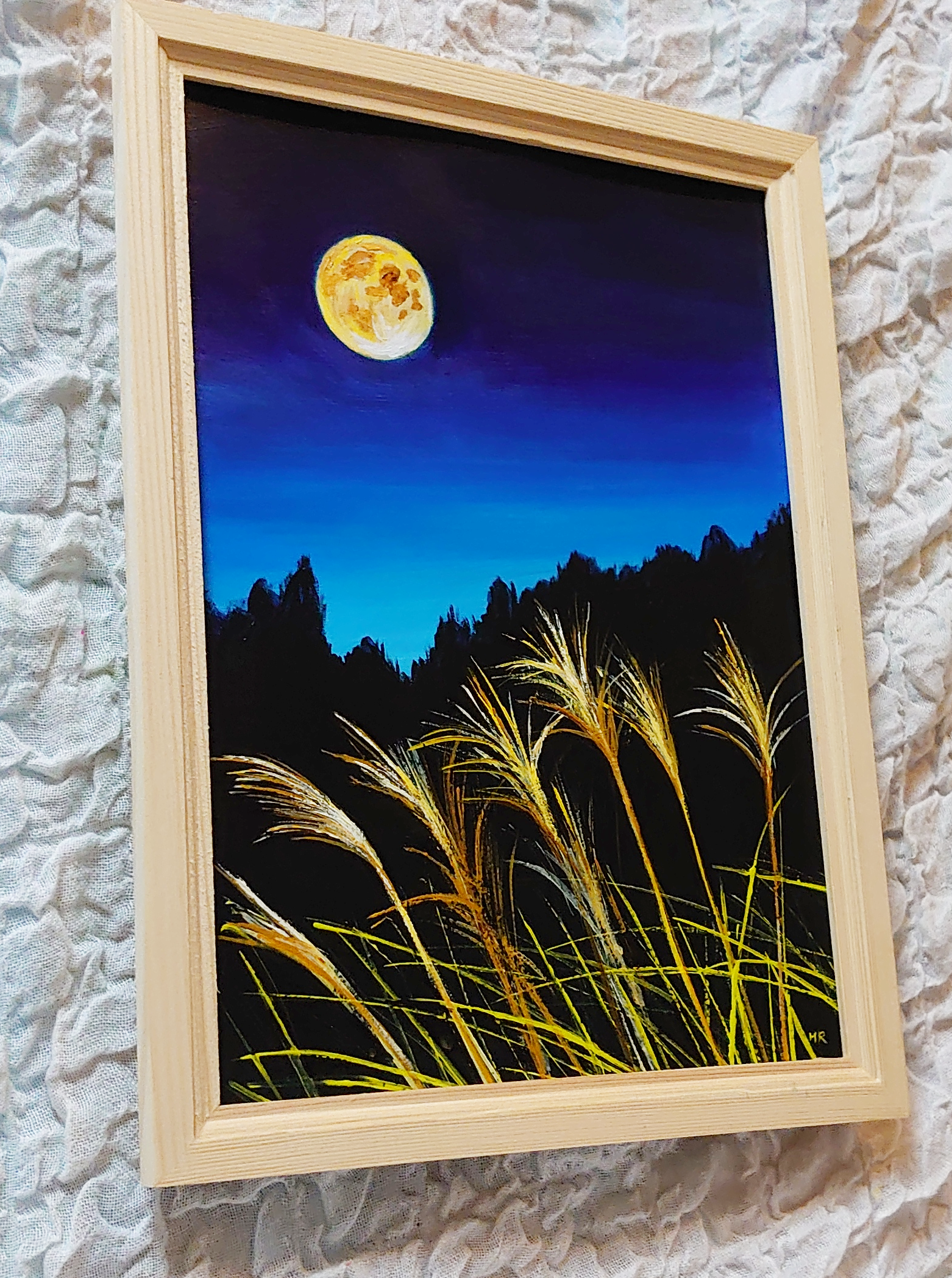 油絵 絵画 【十五夜の満月】 - HR | minne byGMOペパボ 国内最大級の