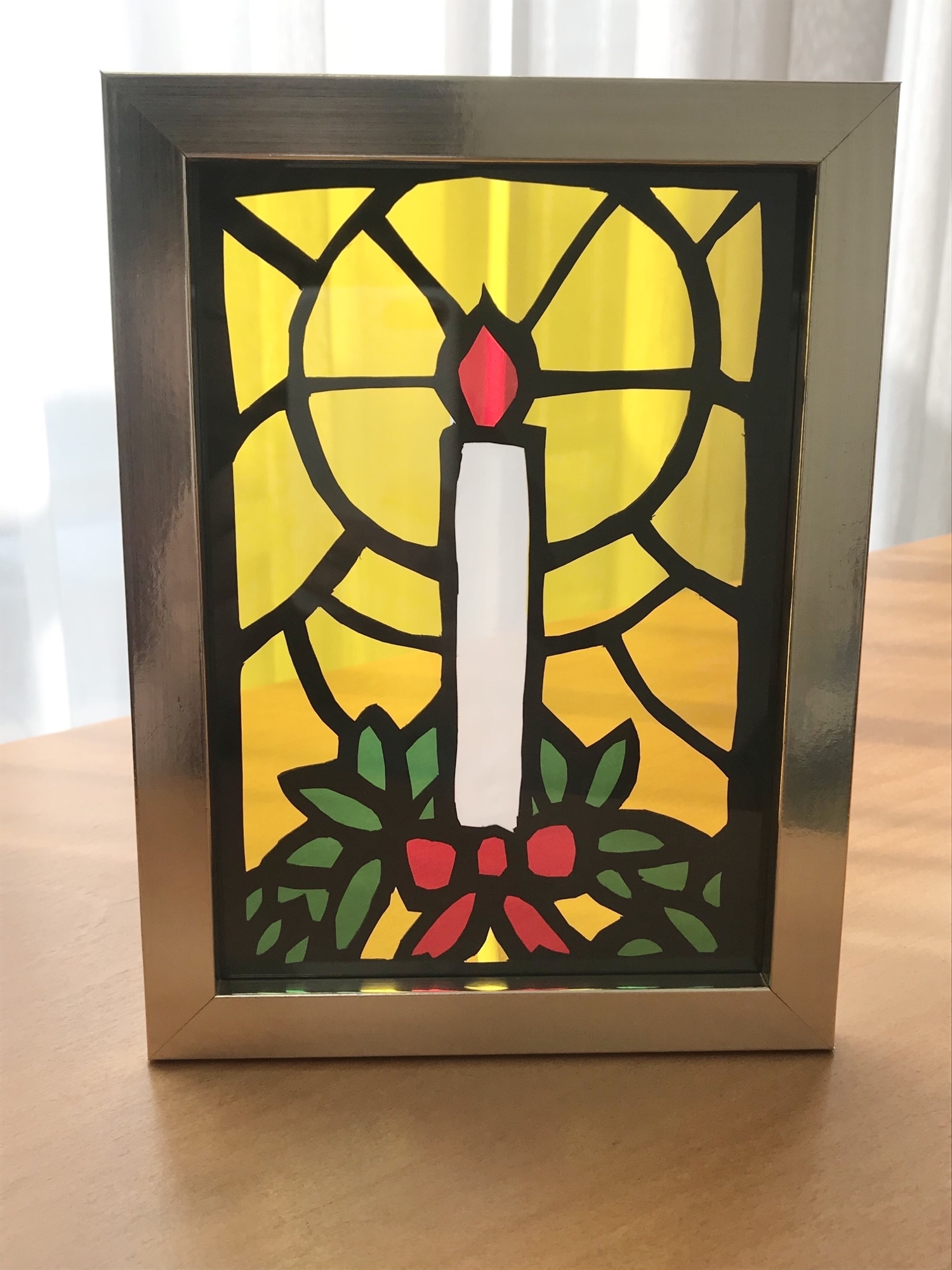 クリスマスのステンドグラス風 切り絵(キャンドル) - Akimimi'S