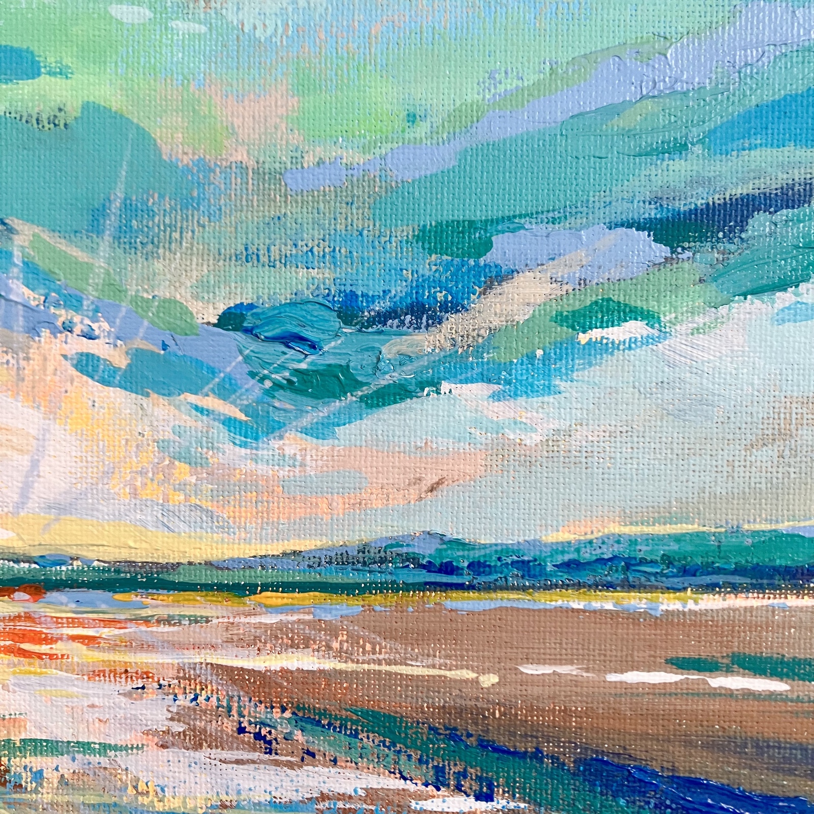 sunrise＊絵画 風景画 アクリル画 海 空 テクスチャーアート - shop