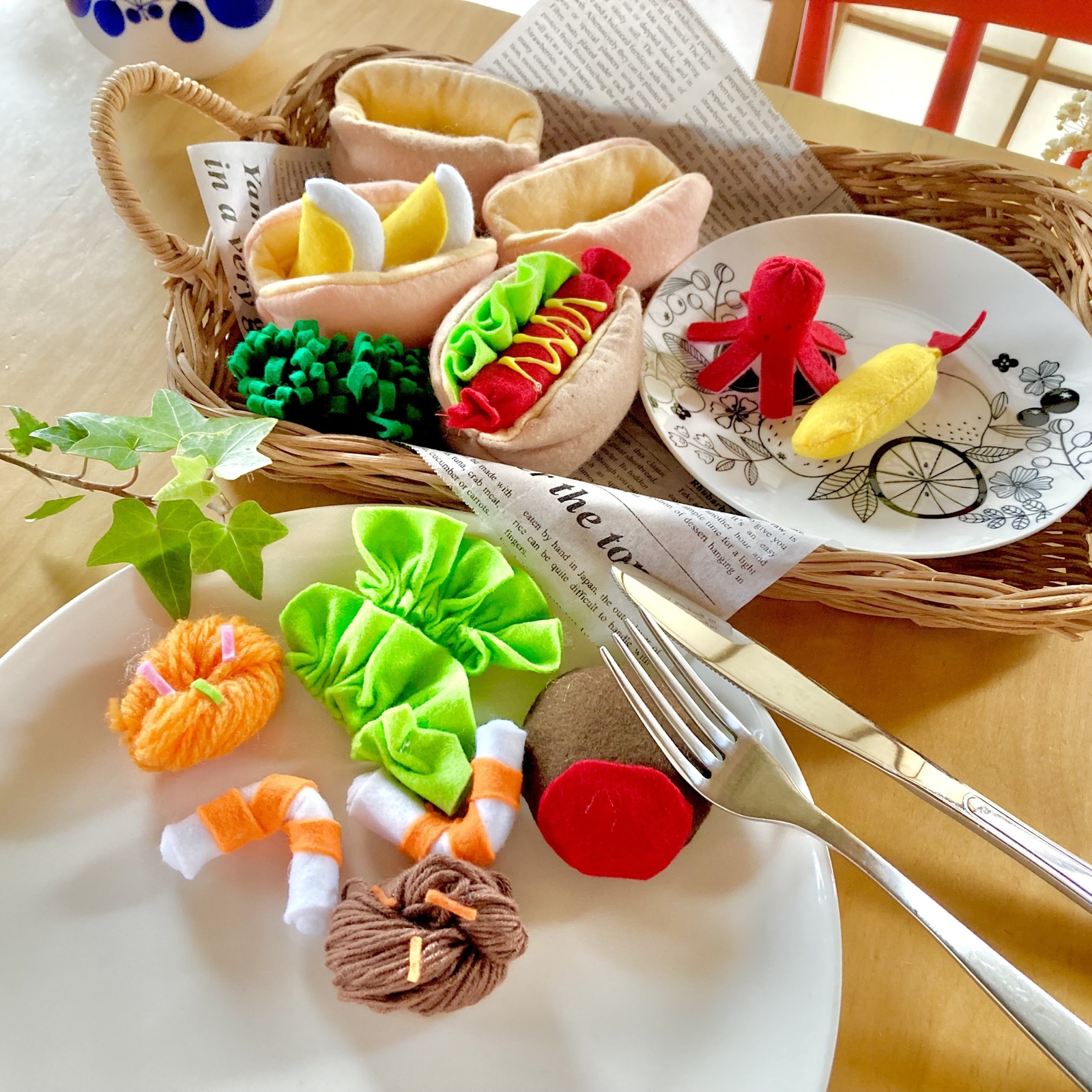 うちの子天才⭐︎作って遊ぼう‼︎おままごと☆フェルトのホットドッグ