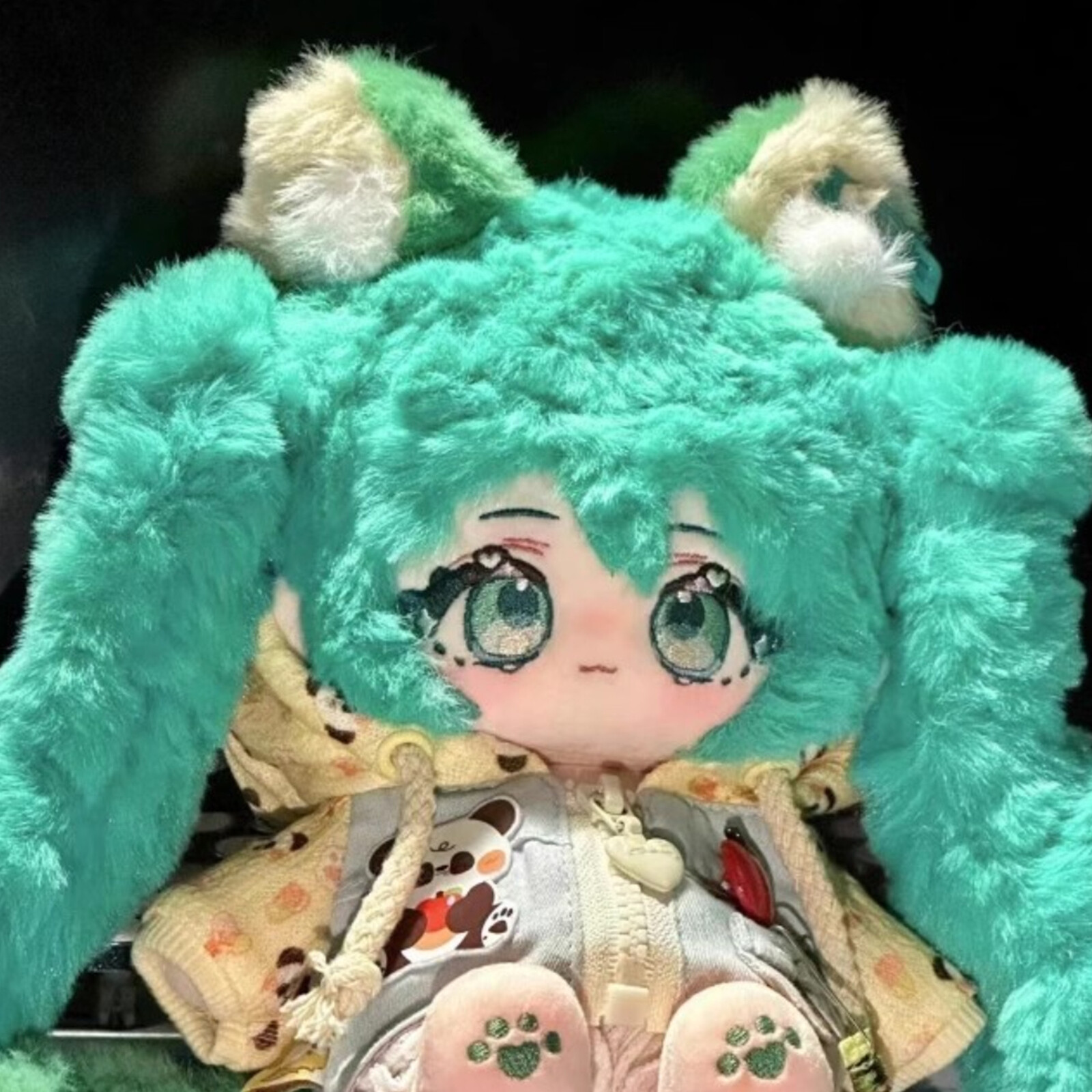 着せ替えぬいぐるみ 20cmぬいぐるみ 初音ミク ぬいぐるみ 緑髪 緑目 耳