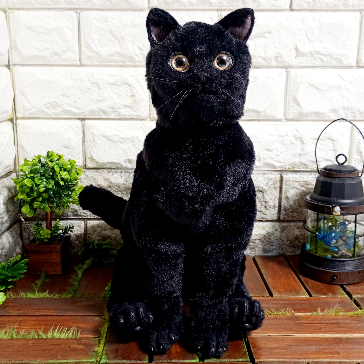自在猫】 自在に可動できるリアルな黒猫の実物大アートドール 【FD