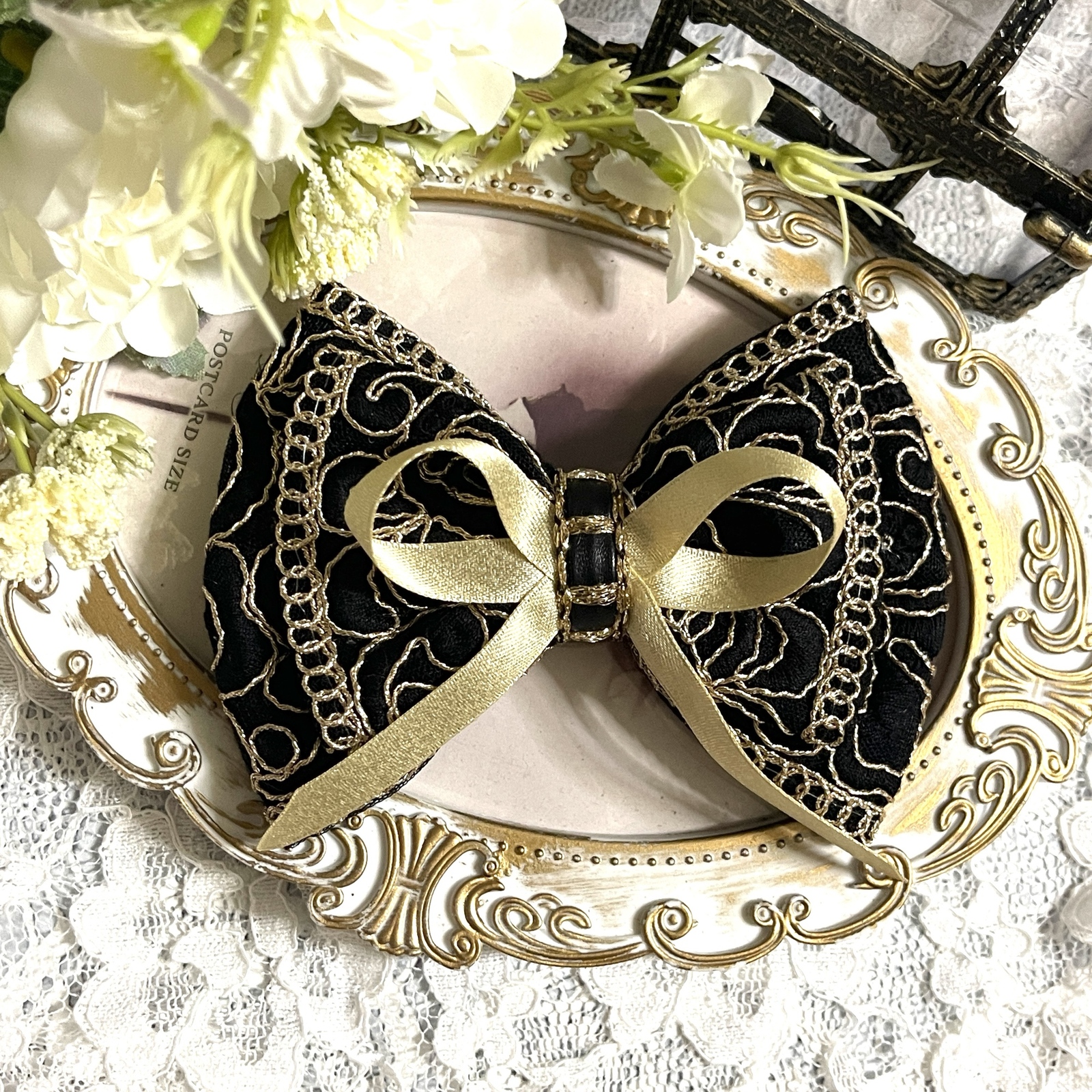 リボンNO.187】インド刺繍リボン ヘアアクセサリー 個性的 大人可愛い