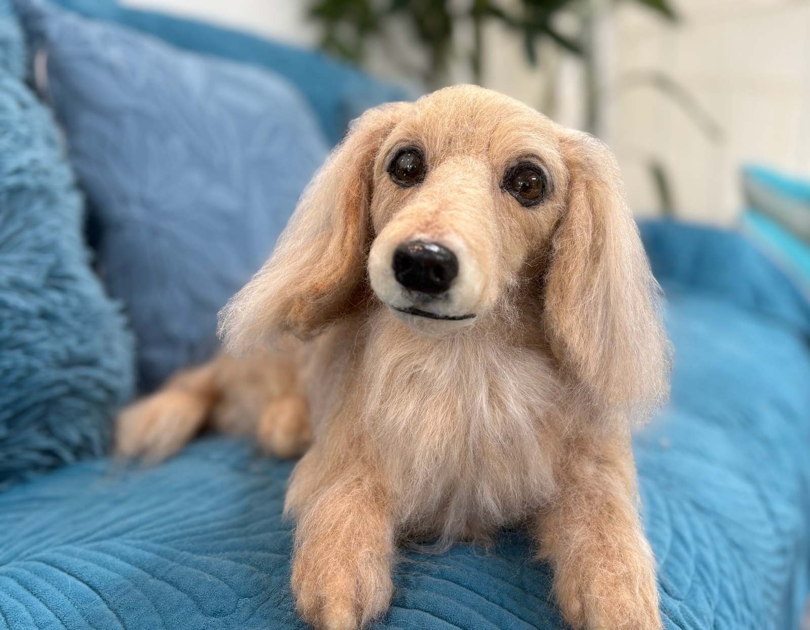 オーダー製作 》羊毛フェルト 犬 ミニチュアダックス 世界でたった一つ
