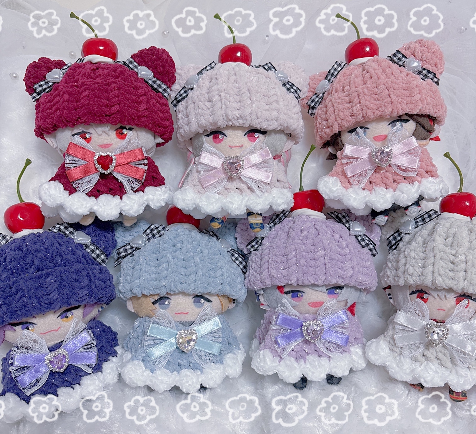 紫キラうさぎm】にじぱぺっと ぬい帽子 ぬい服 うさ耳 ニット帽 10cm