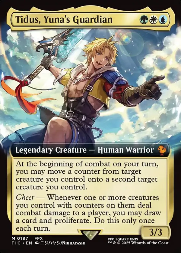 Tidus, Yuna's Guardian (Borderless) (Surge Foil) • Commander