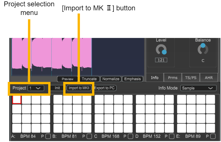 Importing a Project from the SP-404SX/A
