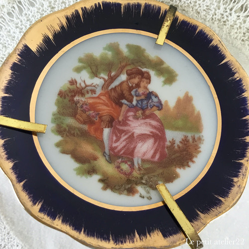 小皿10.5cm ＋ミニチュア3点セット) フランス アンティーク 絵皿