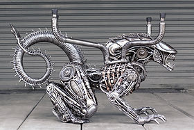 Alien table scrap metal artwork - Small size
