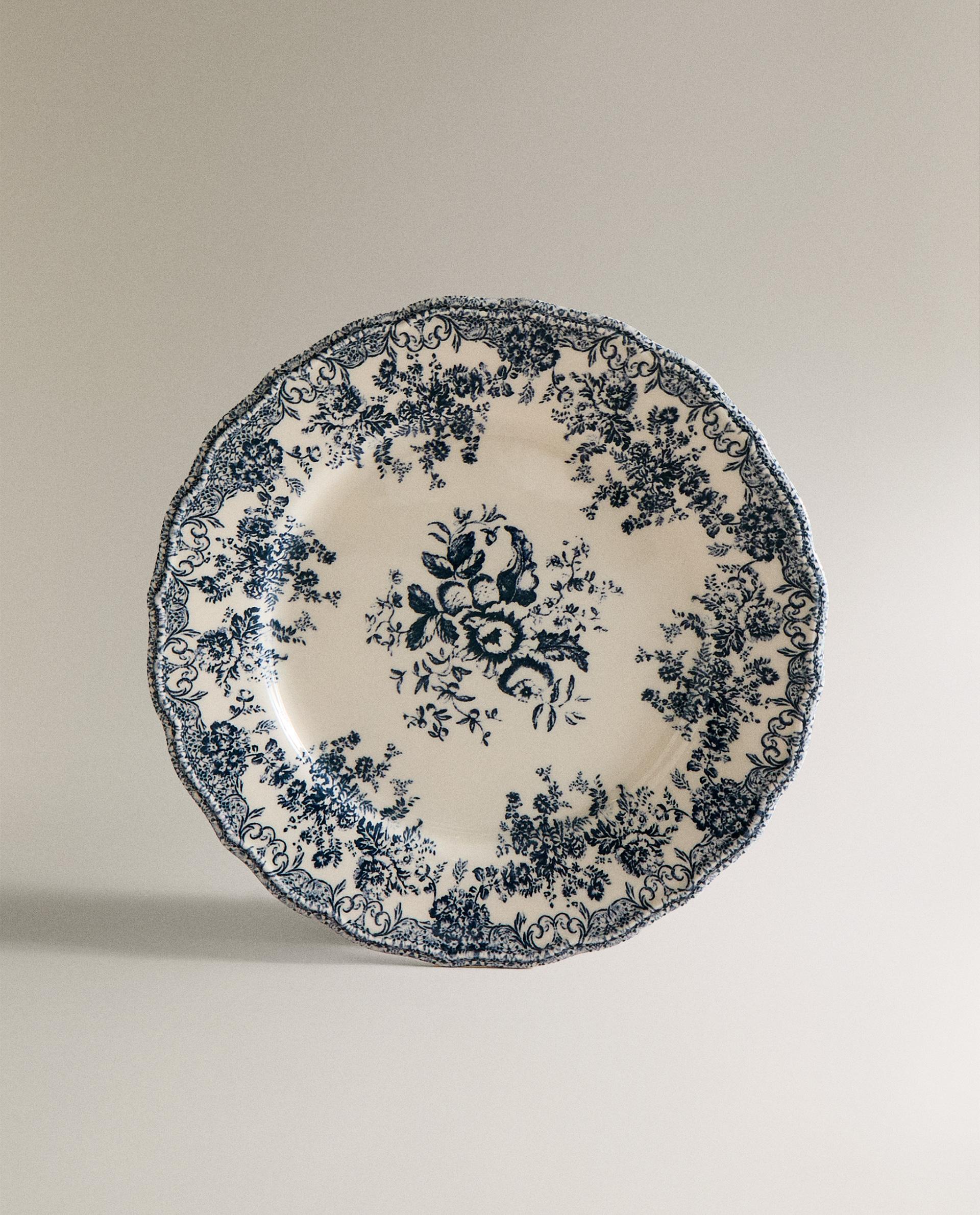 FLORAL EARTHENWARE DINNER PLATE | Zara Home United States of America