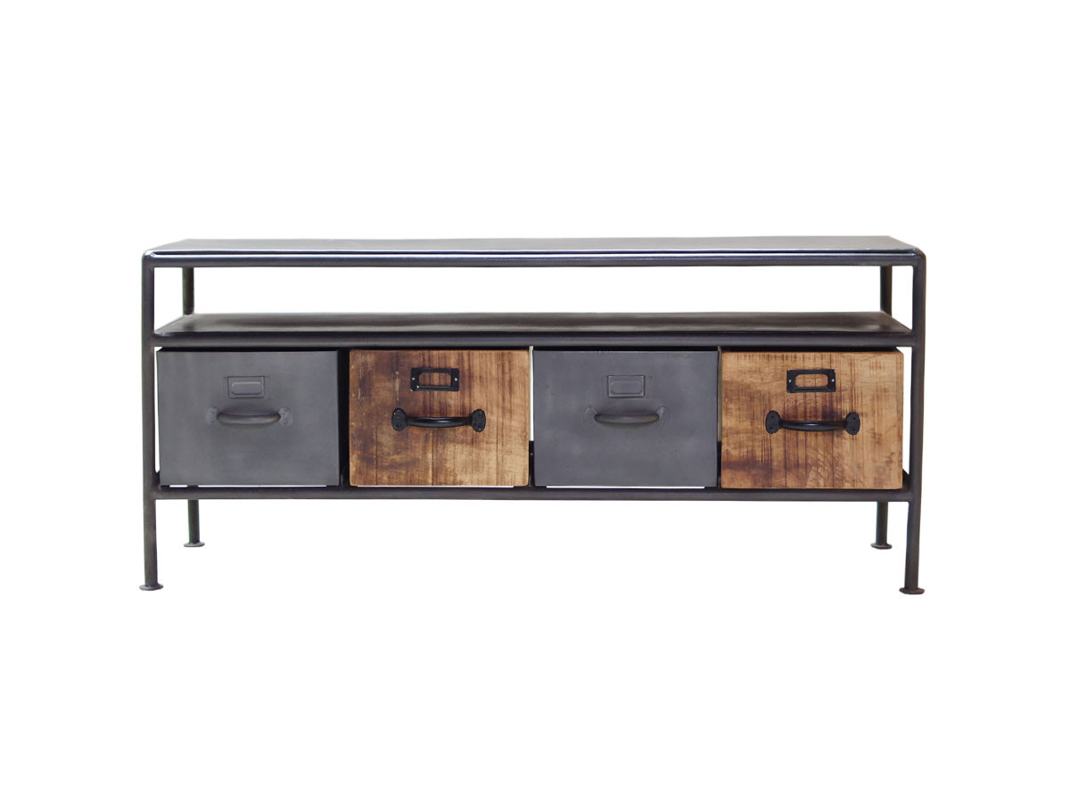 LIFE FURNITURE IRON WOODEN TV BOARD / ライフファニチャー アイアン