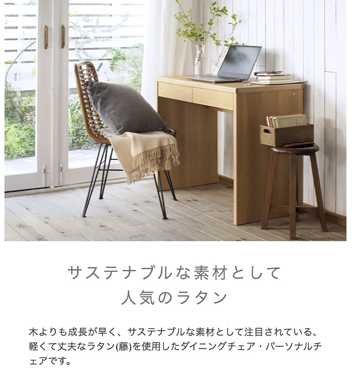 スチール脚 ラタンダイニングチェア | スタンザインテリア おしゃれ