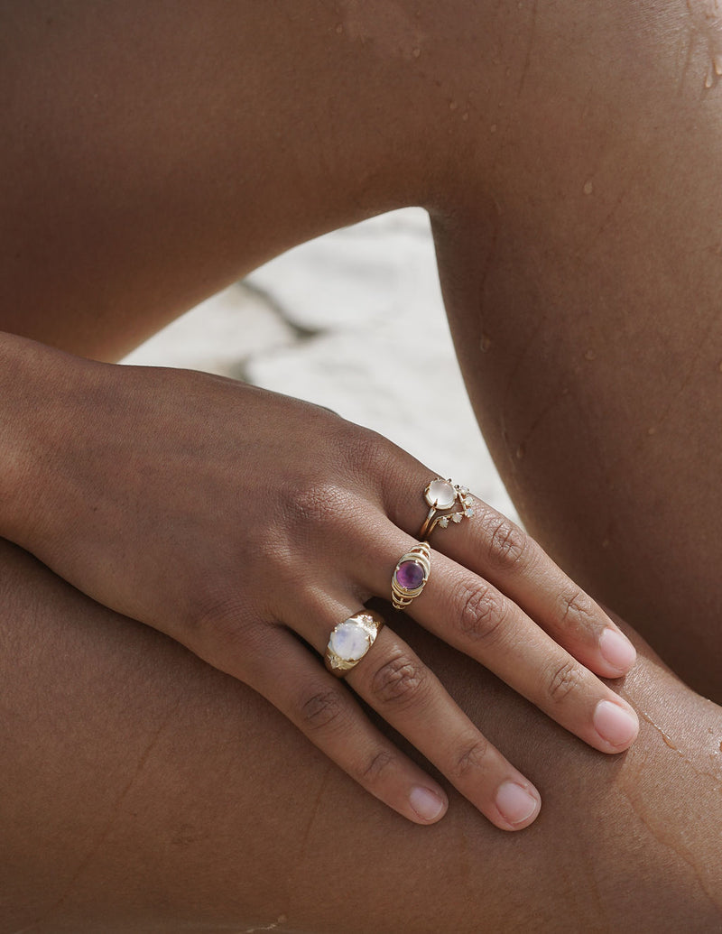 Luna Signet in Moonstone/Moonstone – Studio Grun