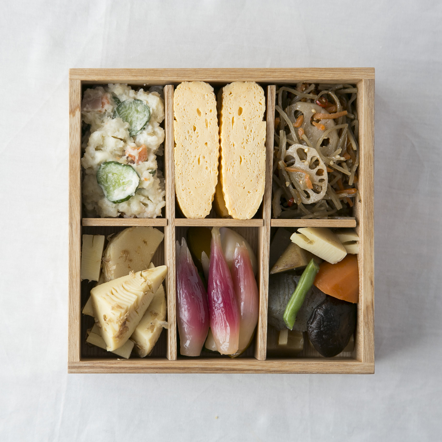松屋漆器店/ナチュラル 6寸 重箱用 六つ切仕切り -きれいな盛り付けを