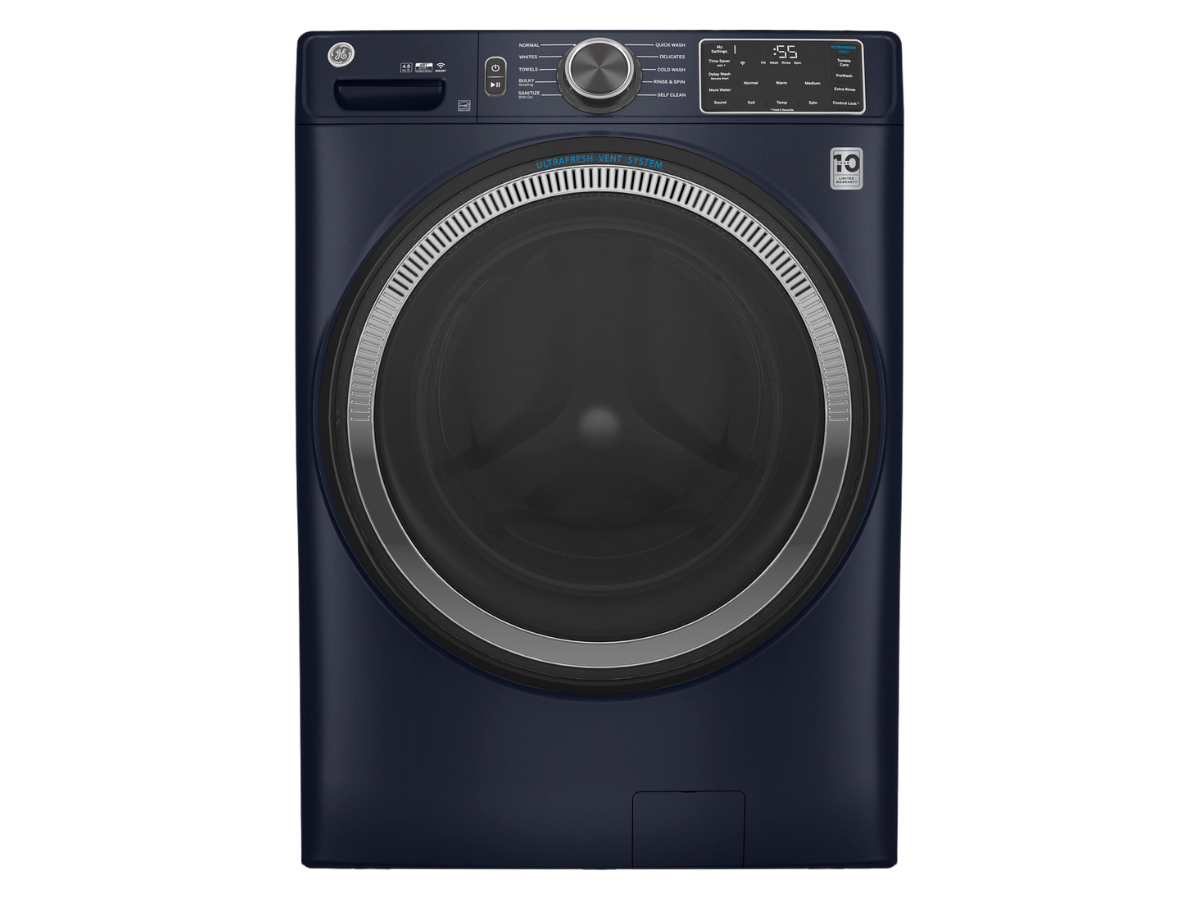 GE 4.8 cu. ft. Smart Sapphire Blue Front Load Washer – Sunset