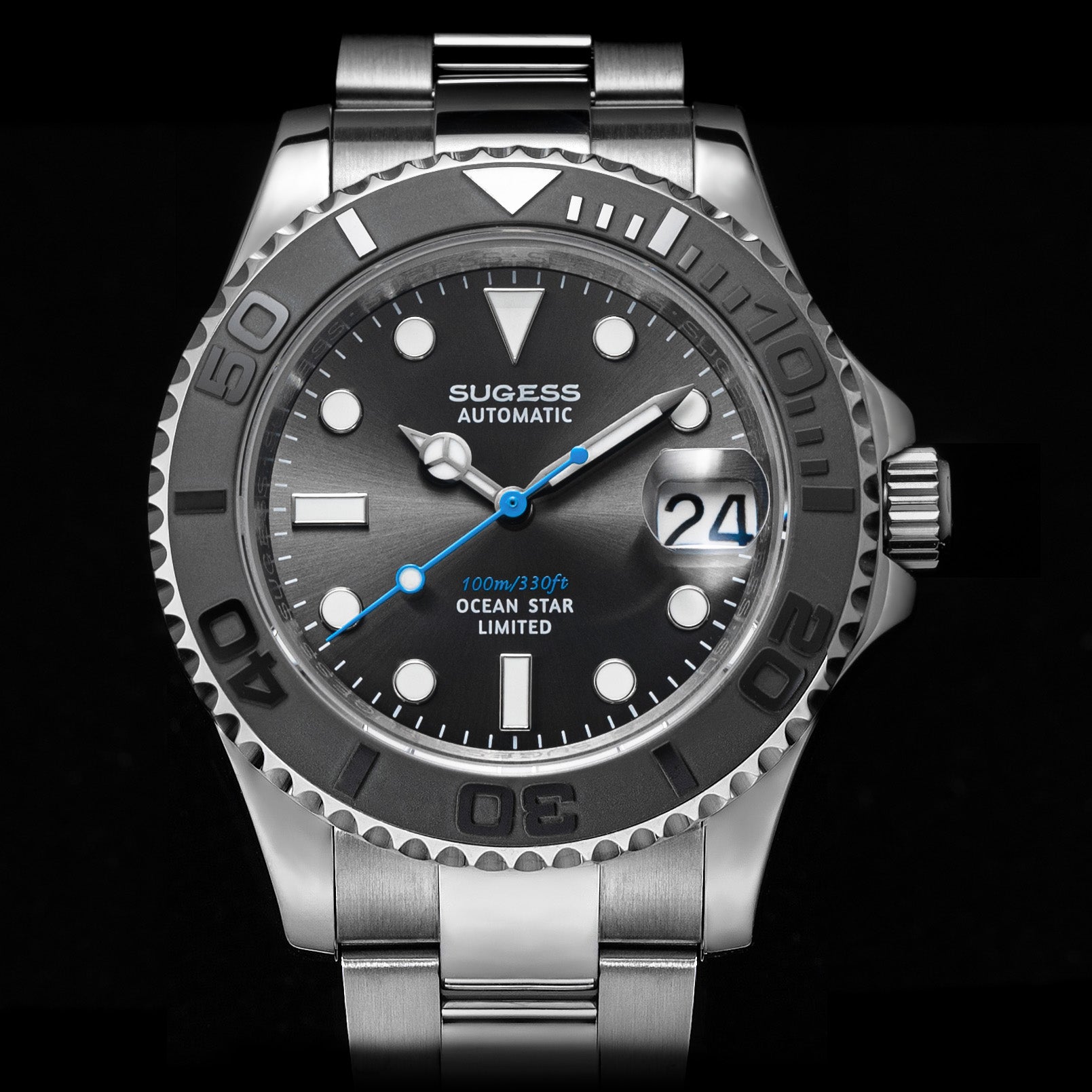 Ocean Star S450 YM Diver Watch NH35 Ceramic Bezel Black Dial Limited E