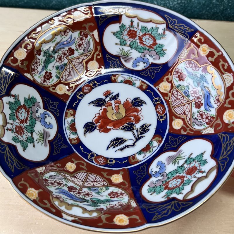 有田焼 松右衛門窯 コンポート皿 大鉢 飾り皿 色絵 金襴手