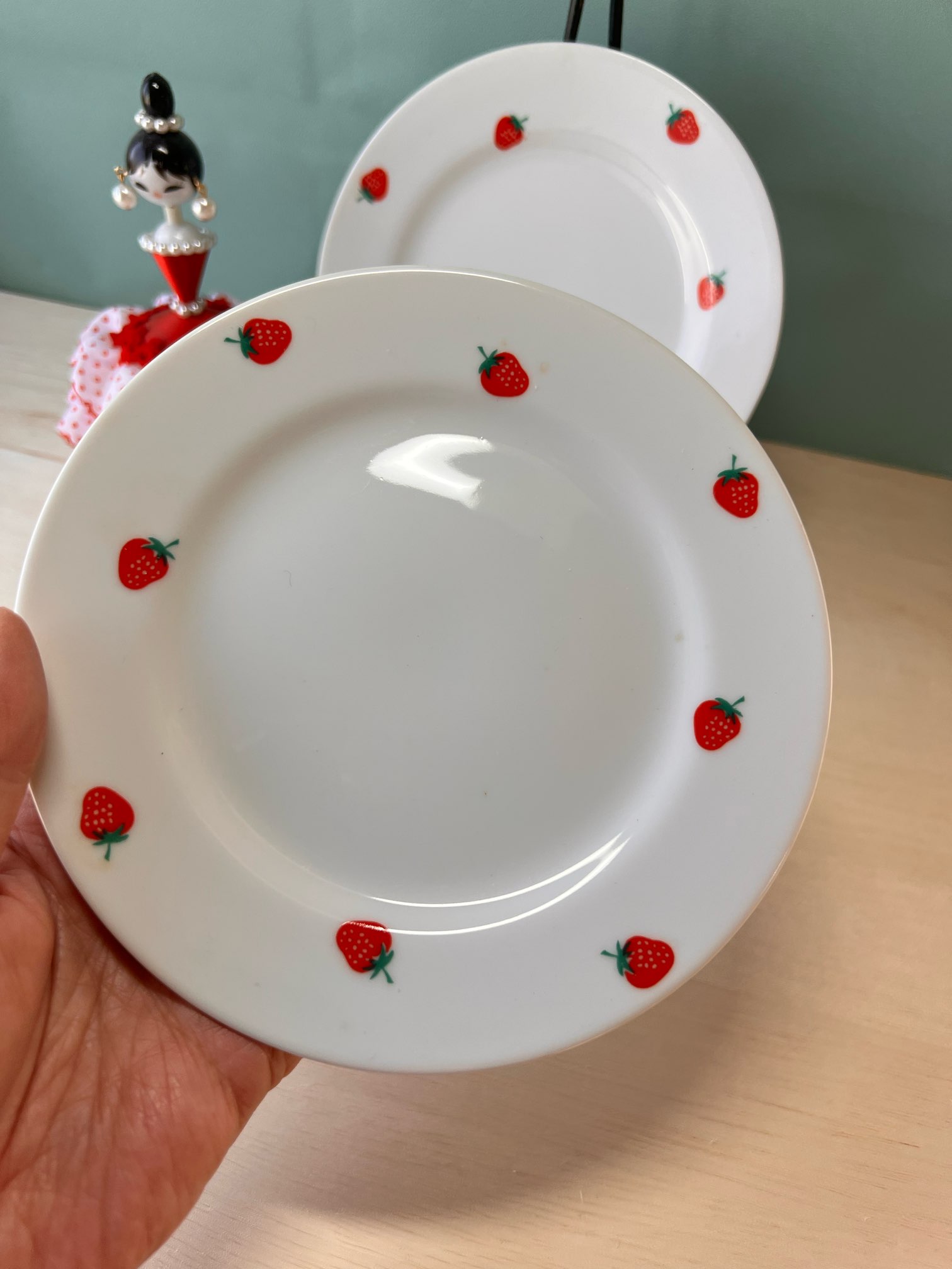 いちごの16cmプレートセット 2枚 パン皿 ストロベリー