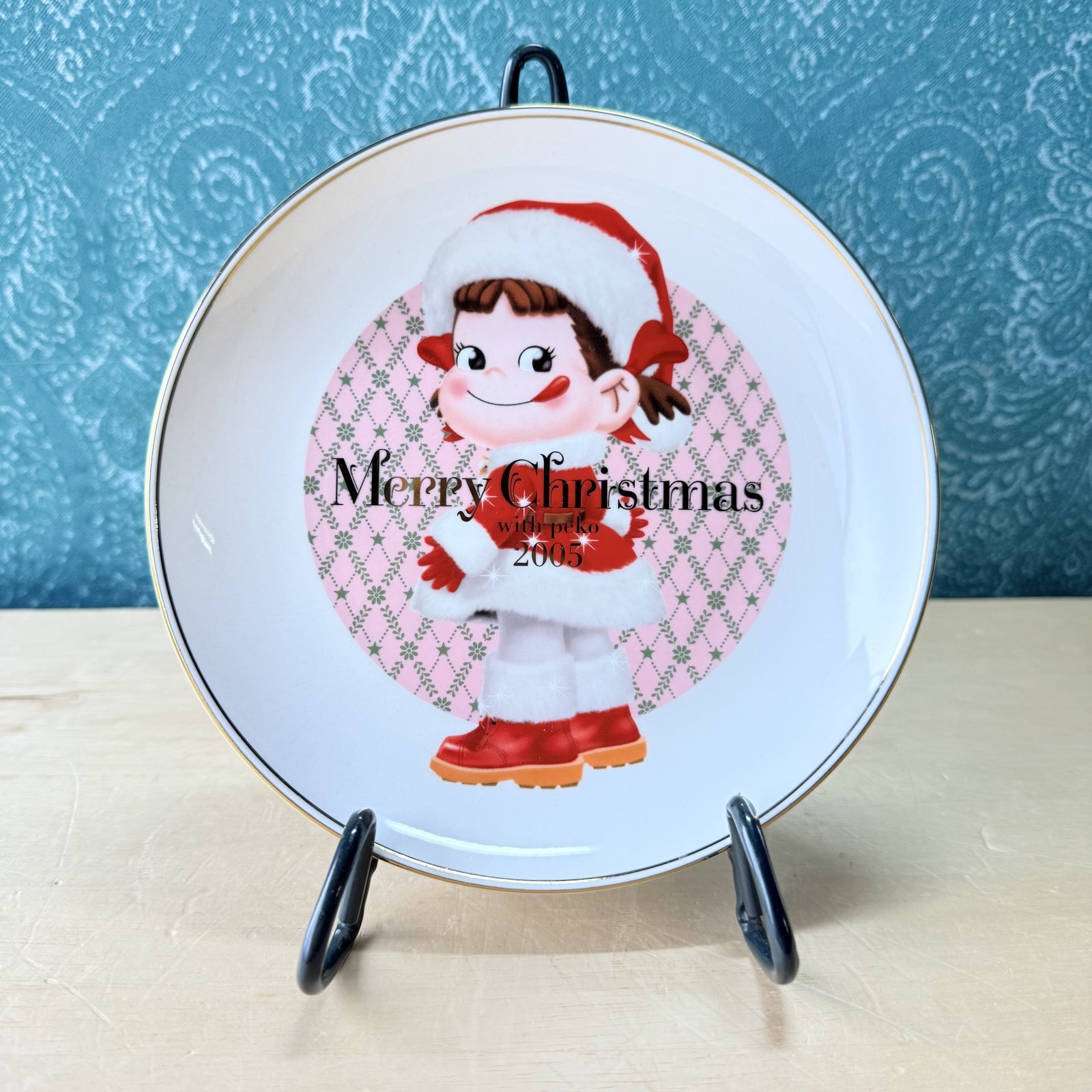 不二家ペコちゃん Christmasplate merryChristmas 2005年プレート 未