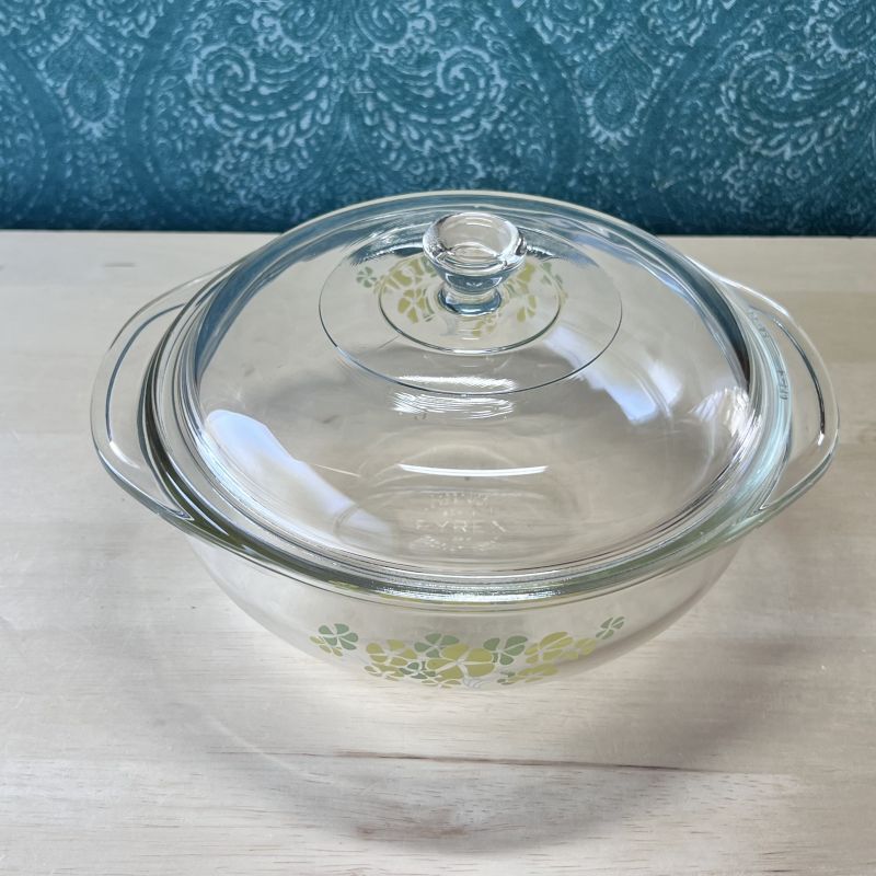 岩城硝子Pyrex パイレックス キャセロール イエローフラワー 花柄