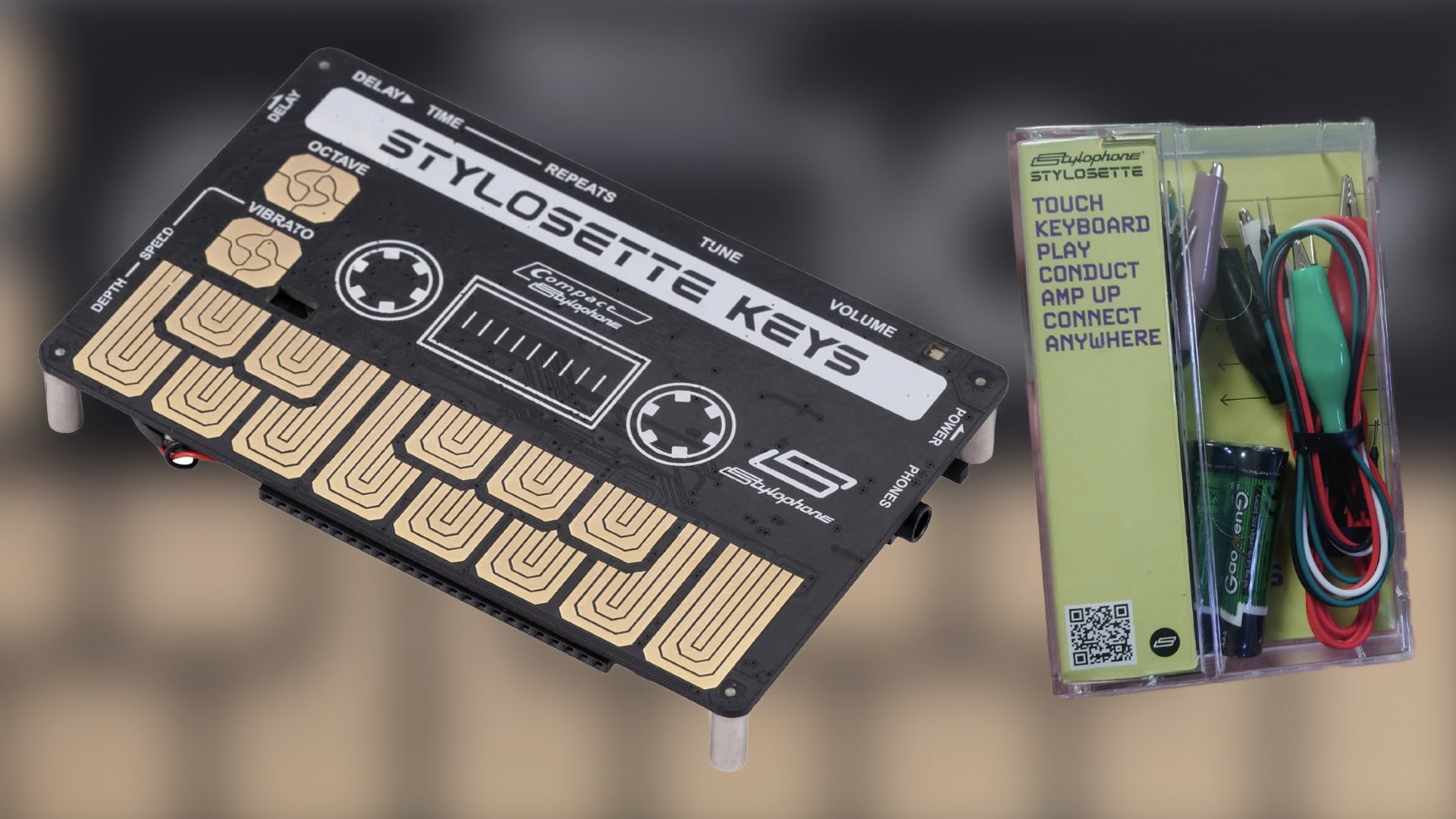 Stylophone Stylosette Keys, mini cassette Synthesizer controllable